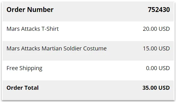 Order information, including free shipping info, at
checkout.